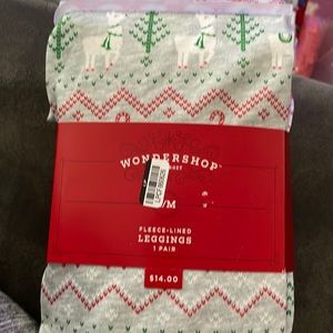 Wonder shop fleece lined leggings Christmas